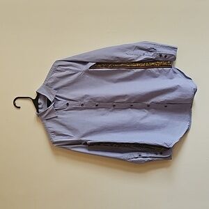 J.Crew Blue Button Down Top 00 w Sequin Detail